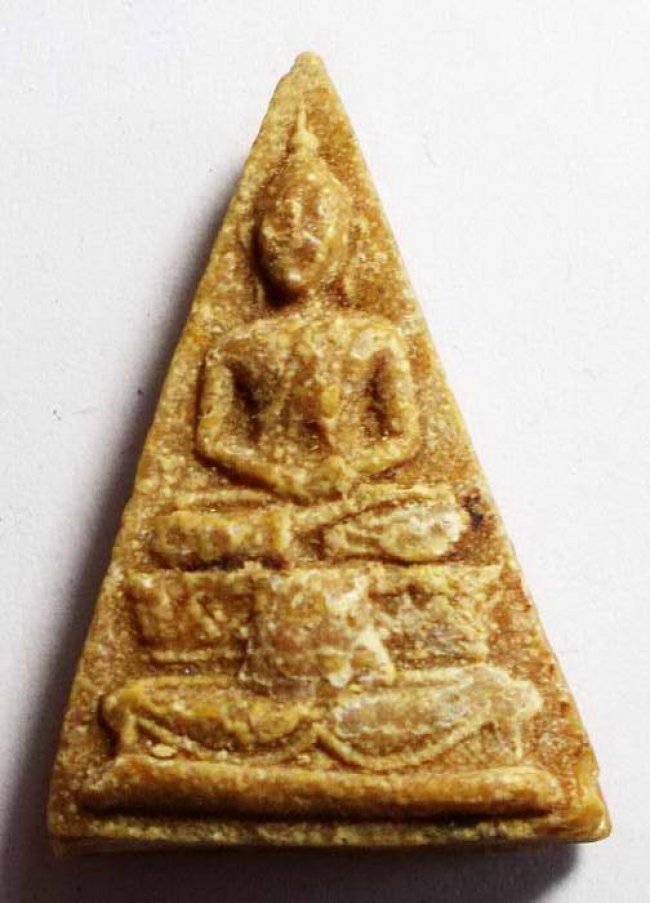 พระผงน้ำมันพิมพ์วัดสามปลื้ม หลังยันต์เทาะว์ วัดบ่อวิน ชลบุรี