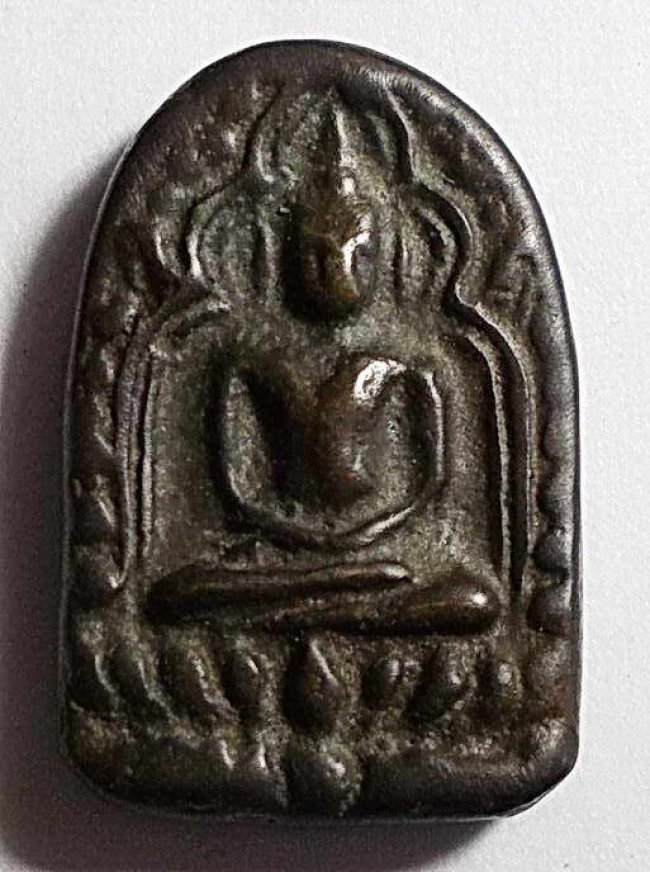 เหรียญหล่อเจ้าคุณโพธิ์ วัดชัยพฤกษ์มาลา พิมพ์ซุ้มกอ เนื้อสำริด ปี 2463