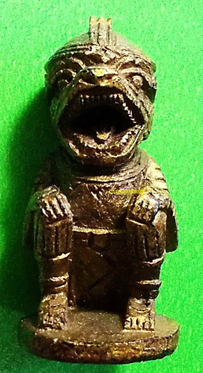 หนุมานไม้แกะเก่า พิมพ์หน้าโขน มีรักทอง ศิลป์สวย