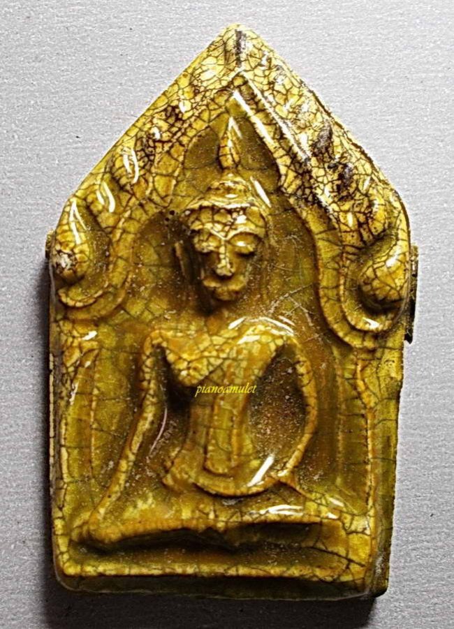 ขุนแผนเคลือบพิมพ์อกใหญ่ หลวงพ่ออั้น วัดพระญาติ อยุธยา ปี 2496