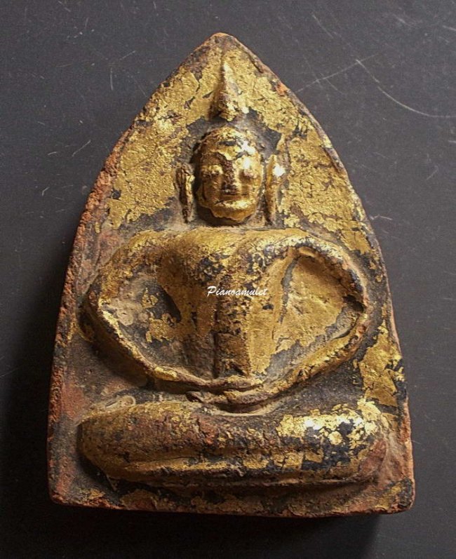 พระแผงตัดพระเจ้าสิบชาติ กรุวัดกระชาย พิมพ์สมาธิใหญ่ เนื้อดิน จ.อยุธยา