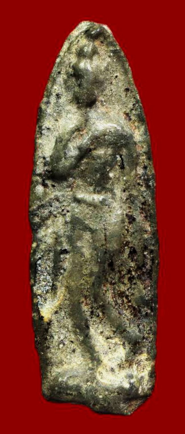 พระลีลาอัฎฐารส หลังยันต์ เนื้อชินเขียว ศิลป์พิจิตร