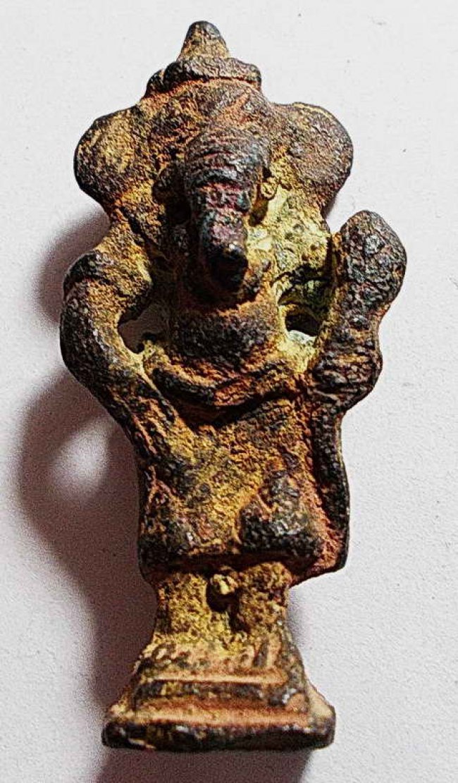 พระพิฆเนศ ศิลปลพบุรี - เขมร เนื้อสัมฤทธิ์ พิมพ์ยืน ขนาดห้อยบูชา พระพิฆเนศ ศิลปลพบุรี - เขมร เนื้อสัมฤทธิ์ พิมพ์ยืน ขนาดห้อยบูชา