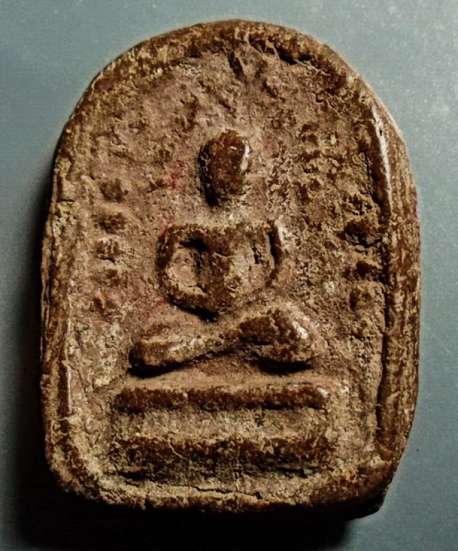 พระเล็บมือปรกโพธิ์หลังยันต์ เนื้อดิน ลป.บุญ วัดกลางบางแก้ว