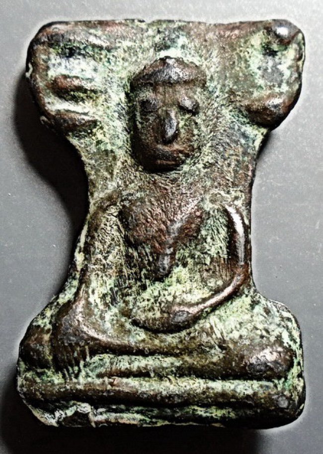 พระพระมเหศวรสองหน้าสวนกลับ สนิมแดง กรุวัดพระศรีมหาธาตุ สุพรรณบุรี