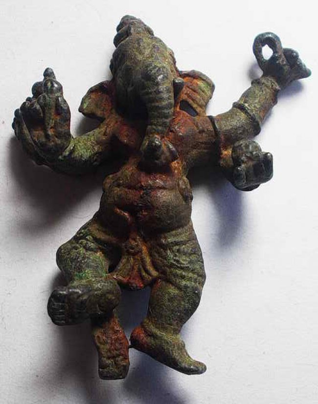 พระพิฆเนศ สัมฤทธิ์เก่า สนิมเขียว 